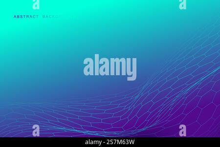 Abstract Futuristic hexagon technology wave background. Big data concept. Vector illustration Stock Vector
