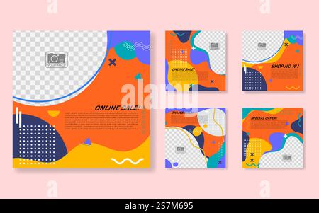 Instagram puzzle feed collection Stock Vector