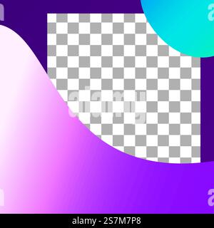 Fluid shapes post. Abstract photo frame post template. Vector geometric form in web post, flow elements for marketing in social illustration. Fluid shapes post. Abstract photo frame post template. Vector geometric form Stock Vector