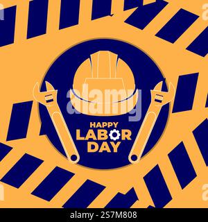 International Labor Day, International worker day on 1 May with helmet vector illustration Stock Vector
