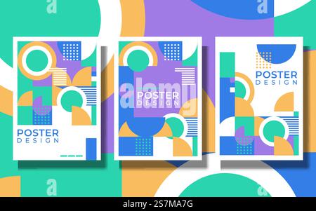 Geometry minimalistic artwork poster with simple shape and figure. Abstract vector pattern design in Scandinavian style for web banner, business presentation, branding package, fabric print, wallpaper Stock Vector