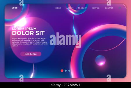 Website or mobile app landing page with illustration of colorful delusion page for deep learning concept. Stock Vector