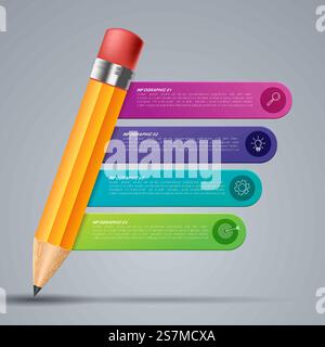 Business data visualization. Process chart. Abstract elements of graph, diagram with steps, options, parts or processes. Vector business template for presentation. Creative concept for infographic. Stock Vector