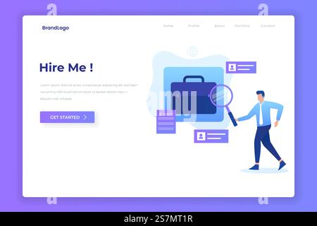 Hire me illustration vector concept. Illustration for websites, landing pages, mobile applications, posters and banners Stock Vector