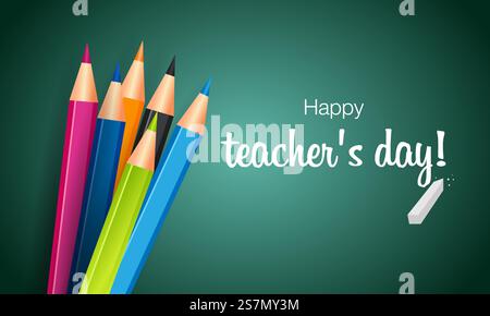 Happy teacher&rsquo;s day The best teacher in the world Vector concept banner for world teachers day. Vector. Happy teacher&rsquo;s day The best teacher in the world Vector concept banner for world teachers day Stock Vector