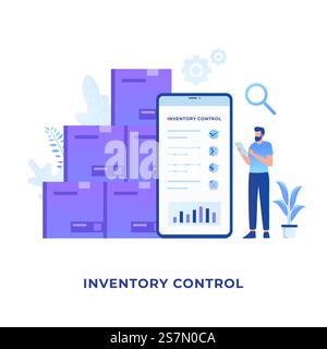 Inventory control illustration concept. Illustration for websites, landing pages, mobile applications, posters and banners Stock Vector