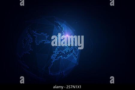 Global network connection. World map point and line composition concept of global business. Stock Vector