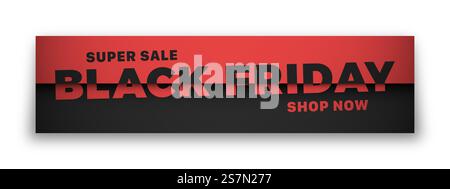 Black Friday Sale Banner Typographic Modern Red Black Design Template On White Background Stock Vector