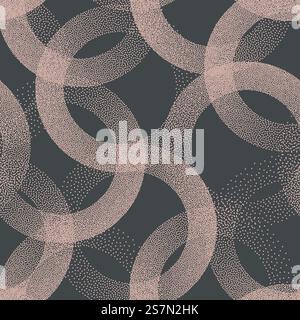 Fashion Seamless Pattern Stippled Circles Texture In Retro Colors Stock Vector