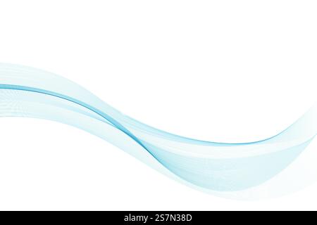 Abstract blue wave flow line isolated on white background. Wavy fluid pattern design. Modern concept for presentation, banner, backdrop. Vector illustration of soft dynamic swoosh.. Abstract blue wave flow line isolated on white background. Wavy fluid pattern design. Modern concept for presentation, banner, backdrop. Vector illustration of soft dynamic swoosh Stock Vector