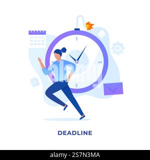 Deadlines illustration vector concept. Illustration for websites, landing pages, mobile applications, posters and banners Stock Vector