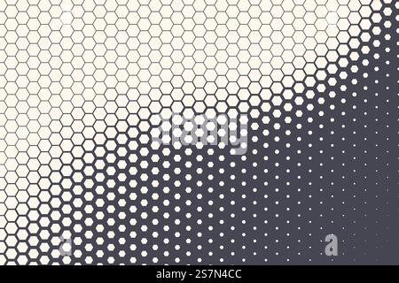 Halftone Hexagonal Pattern Texture Abstract Geometric Technology Background. Hexagon Vector Abstract Technology Background Stock Vector