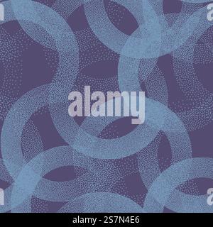 Stippled Circles Texture Seamless Pattern Retro Blue Abstract Background Stock Vector