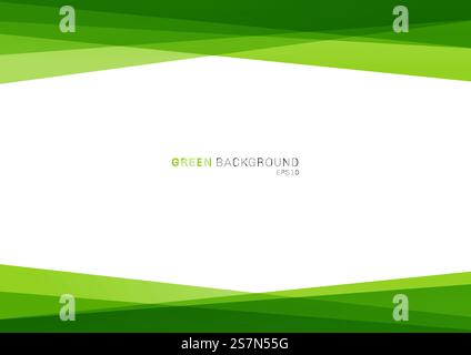 Abstract geometric green color shiny overlapping layer on white background with space for your text. Template design header and footers for brochure, flyer, print, ad, magazine, poster, website, banner web, leaflet, annual report. Vector illustration Stock Vector