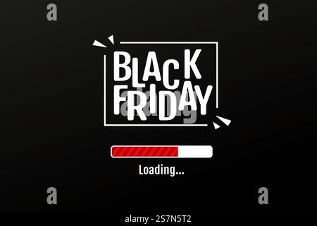 The download bar counts the days of the BlackFriday sale promotion period. Stock Vector