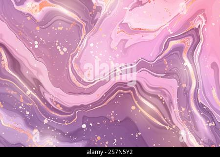 Gradient rose violet liquid marble or watercolor background with glitter foil textured stripes. Purple marbled alcohol ink drawing effect. Vector illustration design template for wedding invitation.. Gradient rose violet liquid marble or watercolor background with glitter foil textured stripes. Purple marbled alcohol ink drawing effect. Vector illustration design template for wedding invitation Stock Vector