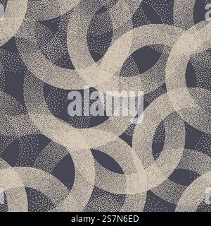 Stippled Circles Weird Trendy Seamless Pattern Abstract Background Stock Vector