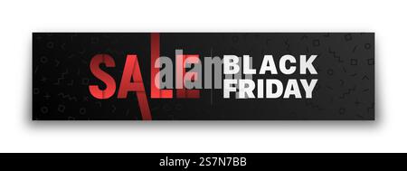 Black Friday Sale Vector Banner Modern Red White Typographic Design Template Isolated On White Background. Sales, Promotion, Limited And Seasonal Offers Illustration. Special Offer Vector Background Stock Vector