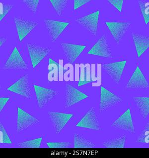 Crazy Vivid Colors Retro Style 80s Abstract Stippled Seamless Pattern. Vector Abstract Stippled Seamless Pattern Stock Vector