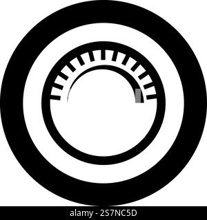Knob regulation handle variation value regulating sign regulate level concept tuning button icon in circle round black color vector illustration image solid outline style simple. Knob regulation handle variation value regulating sign regulate level concept tuning button icon in circle round black color vector illustration image solid outline style Stock Vector