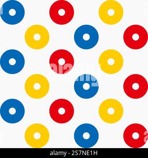 Colorful seamless abstract geometric background with circles. Simple background texture for print. Modern minimalist vector pattern with circular grid Stock Vector