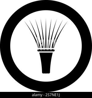Bunch grass eat leek feathers leek feathers leaf cut salad ingredient vegetable food tied bundle icon in circle round black color vector illustration image solid outline style simple. Bunch grass eat leek feathers leek feathers leaf cut salad ingredient vegetable food tied bundle icon in circle round black color vector illustration image solid outline style Stock Vector