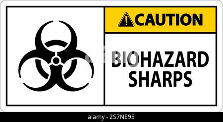 Caution Biohazard Label, Biohazard Sharps Stock Vector