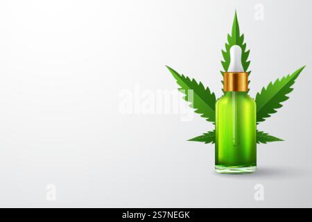 Marijuana and cannabis oil bottles vector Stock Vector