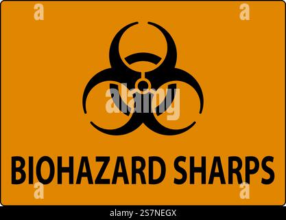 Warning Biohazard Label, Biohazard Sharps Stock Vector