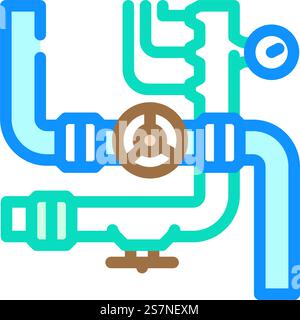 pipeline system petroleum engineer color icon vector illustration Stock ...