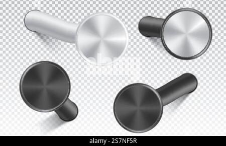 Iron nails hammered in wall Stock Vector