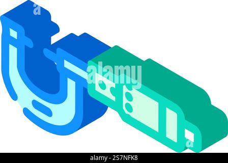 micrometer tool work isometric icon vector. micrometer tool work sign. isolated symbol illustration. micrometer tool work isometric icon vector illustration Stock Vector