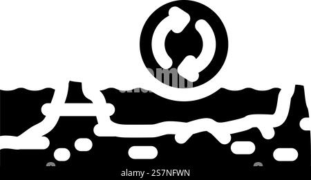 wetland restoration environmental glyph icon vector. wetland restoration environmental sign. isolated symbol illustration. wetland restoration environmental glyph icon vector illustration Stock Vector