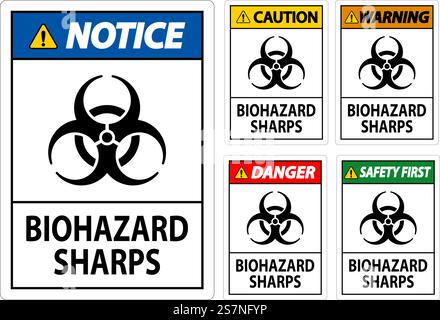 Biohazard Label, Biohazard Sharps Stock Vector