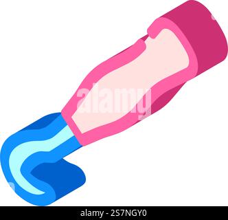 crochet hook knitting wool isometric icon vector. crochet hook knitting wool sign. isolated symbol illustration. crochet hook knitting wool isometric icon vector illustration Stock Vector