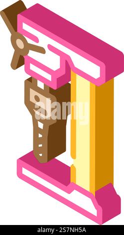 drill press tool work isometric icon vector. drill press tool work sign. isolated symbol illustration. drill press tool work isometric icon vector illustration Stock Vector