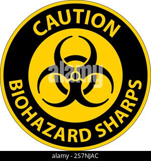 Caution Biohazard Label, Biohazard Sharps Stock Vector