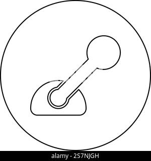 Lever control concept clutch switch on off gearshift transmission gear stick automatic technology icon in circle round black color vector illustration image outline contour line thin style simple. Lever control concept clutch switch on off gearshift transmission gear stick automatic technology icon in circle round black color vector illustration image outline contour line thin style Stock Vector