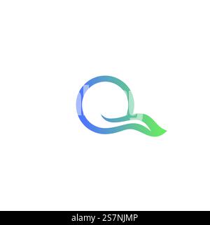Q Leaf Logo Design Template. Q Initial Logo Stock Vector