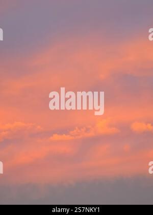 Pink and purple clouds during sunset Stock Photo