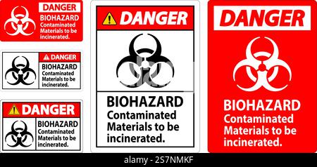 Biohazard Danger Label Biohazard Contaminated Materials To Be ...