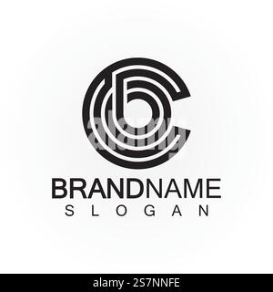 Alphabet letters monogram logo CB,BC,B and C, elegant and Professional letter icon design Stock Vector