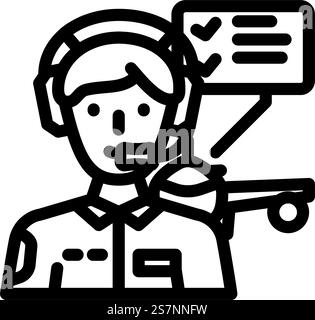 flight test aeronautical engineer line icon vector illustration Stock ...