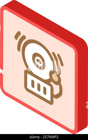 fire alarm emergency isometric icon vector. fire alarm emergency sign. isolated symbol illustration. fire alarm emergency isometric icon vector illustration Stock Vector