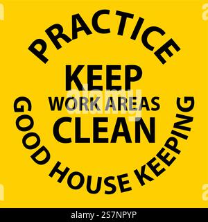 Floor Sign Practice Good Housekeeping Stock Vector