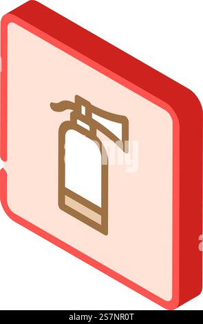 fire extinguisher isometric icon vector. fire extinguisher sign. isolated symbol illustration. fire extinguisher isometric icon vector illustration Stock Vector