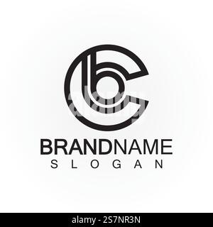 Alphabet letters monogram logo CB,BC,B and C, elegant and Professional letter icon design Stock Vector