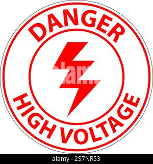 Floor Sign, Danger High Voltage Stock Vector