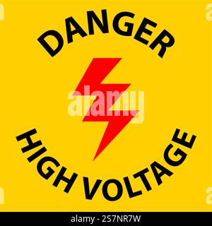 Floor Sign, Danger High Voltage Stock Vector