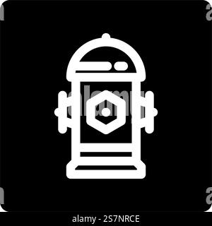 fire hydrant emergency glyph icon vector. fire hydrant emergency sign. isolated symbol illustration. fire hydrant emergency glyph icon vector illustration Stock Vector